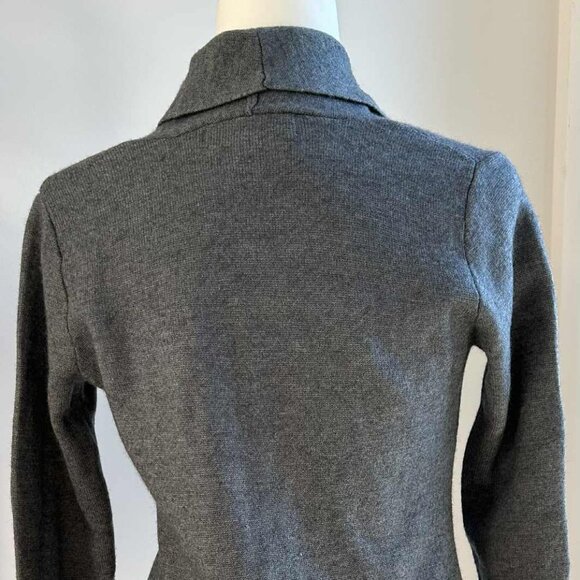 Paul Costelloe Black Label Belted Wrap Knit Long Blazer Grey Colorblock – US M - Picture 9 of 12